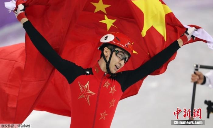 武大靖奪得平昌冬奧會短道速滑男子500米項目金牌。