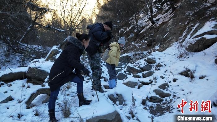 圖為工作人員發(fā)現(xiàn)疑似放歸雪豹的痕跡(資料圖)?！?nèi)蒙古賀蘭山國家級自然保護(hù)區(qū)供圖