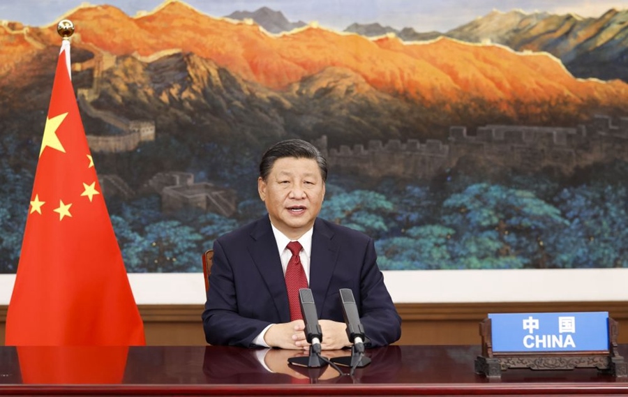 2021年9月21日，國家主席習(xí)近平在北京以視頻方式出席第七十六屆聯(lián)合國大會一般性辯論并發(fā)表題為《堅(jiān)定信心 共克時(shí)艱 共建更加美好的世界》的重要講話。
