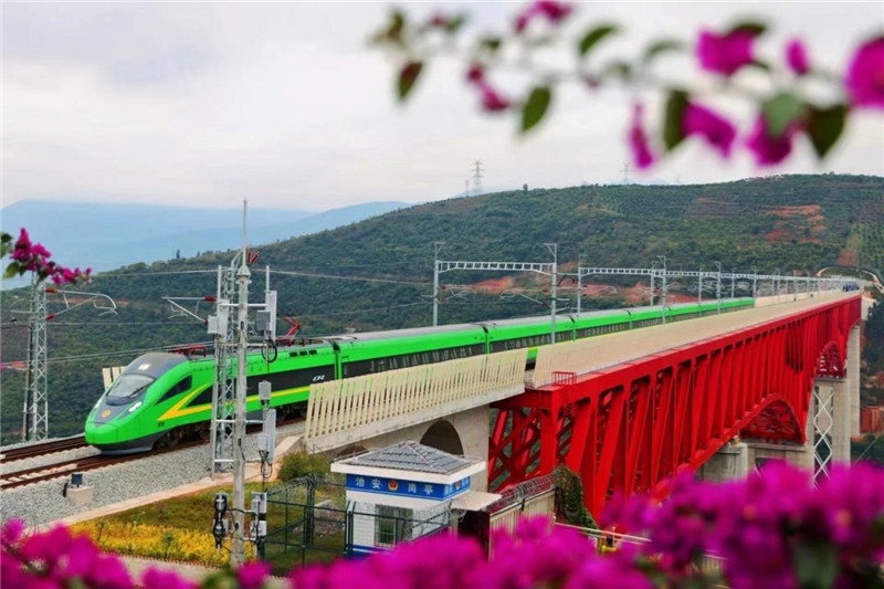 中老鐵路。昆明鐵路局供圖