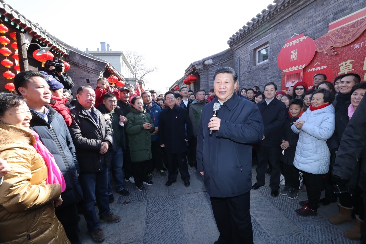 2019年2月1日，習(xí)近平總書記在前門東區(qū)草廠四條胡同給大家拜年，并向全國各族人民致以新春祝福。