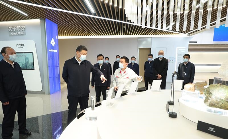 2023年4月12日，習(xí)近平總書記在廣東廣汽埃安新能源汽車股份有限公司考察。