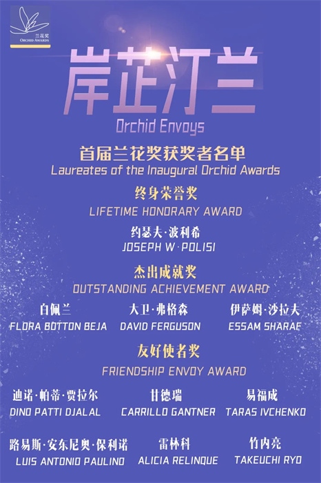 首屆蘭花獎獲獎者名單。 巴西圣保羅州立大學孔子學院供圖。（來源：人民畫報）
