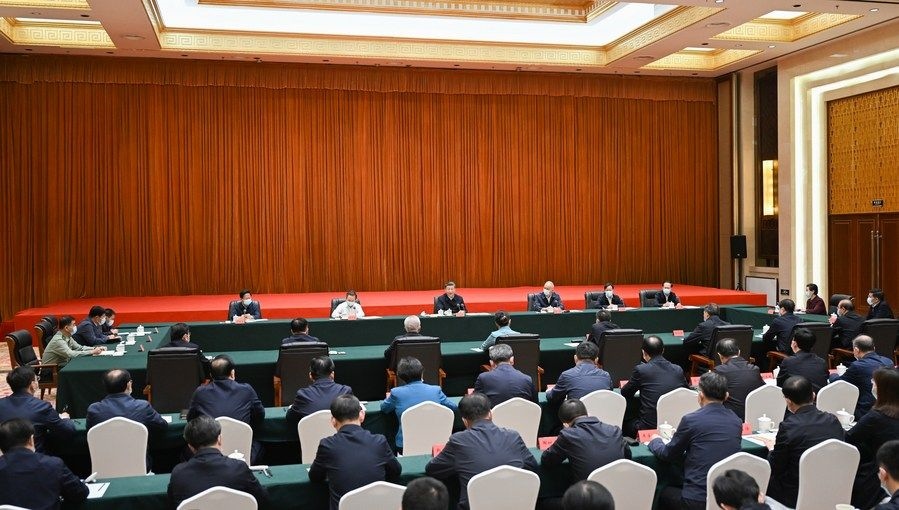  2023年6月8日上午，習(xí)近平在呼和浩特聽取內(nèi)蒙古自治區(qū)黨委和政府工作匯報(bào)并發(fā)表重要講話。