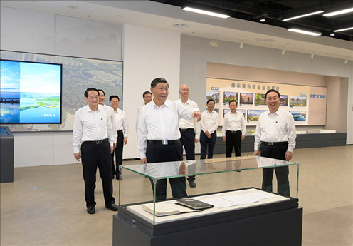 △9月20日，習(xí)近平總書記在浙江紹興市浙東運河文化園考察。