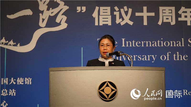 老撾駐日大使安拉萬發(fā)言。人民網(wǎng) 蔣曉辰攝