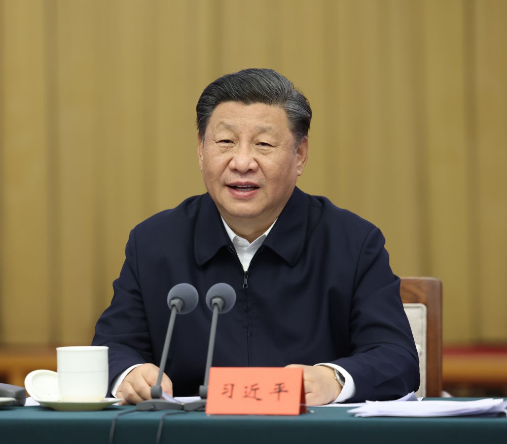 2021年10月22日下午，中共中央總書記、國家主席、中央軍委主席習(xí)近平在山東省濟南市主持召開深入推動黃河流域生態(tài)保護和高質(zhì)量發(fā)展座談會并發(fā)表重要講話。新華社記者 謝環(huán)馳 攝