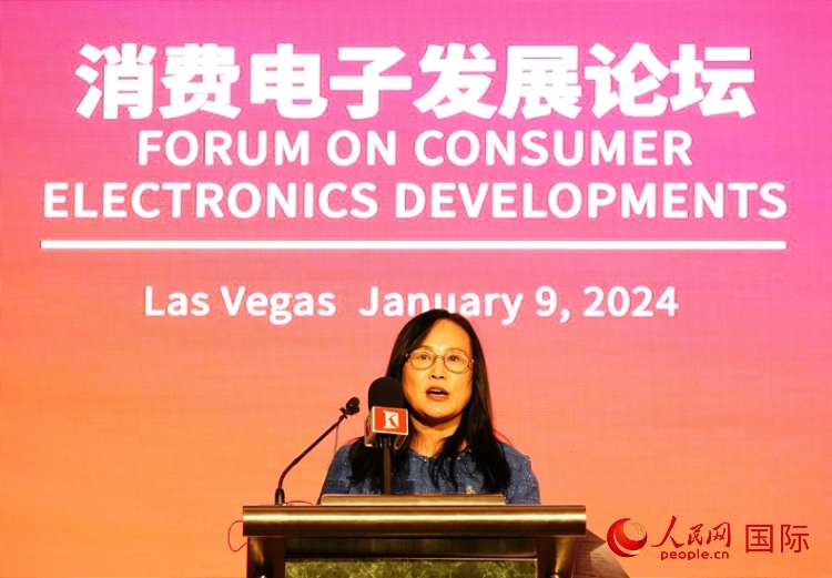 中國(guó)機(jī)電產(chǎn)品進(jìn)出口商會(huì)副會(huì)長(zhǎng)劉春致辭。人民網(wǎng)記者 鄧圩攝