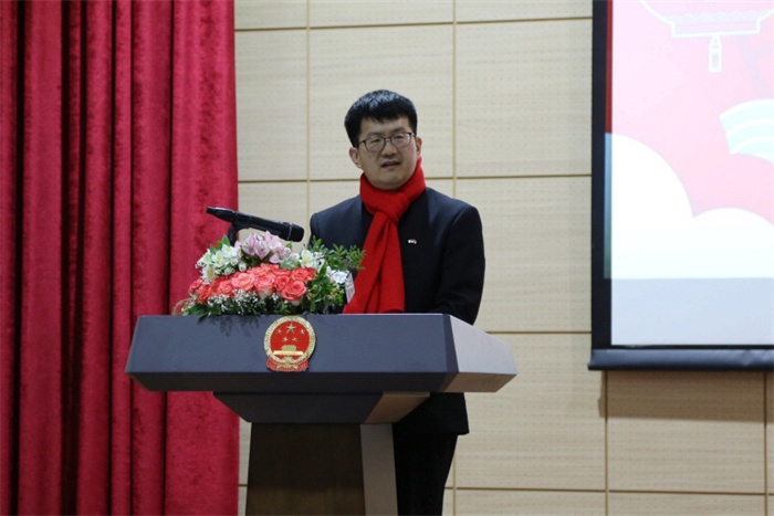 中國駐阿爾及利亞大使李健致辭。中國駐阿爾及利亞大使館供圖