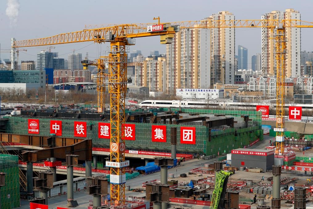 2月2日，北京城市副中心站綜合交通樞紐工程建設(shè)現(xiàn)場。新華社記者 李木子 攝