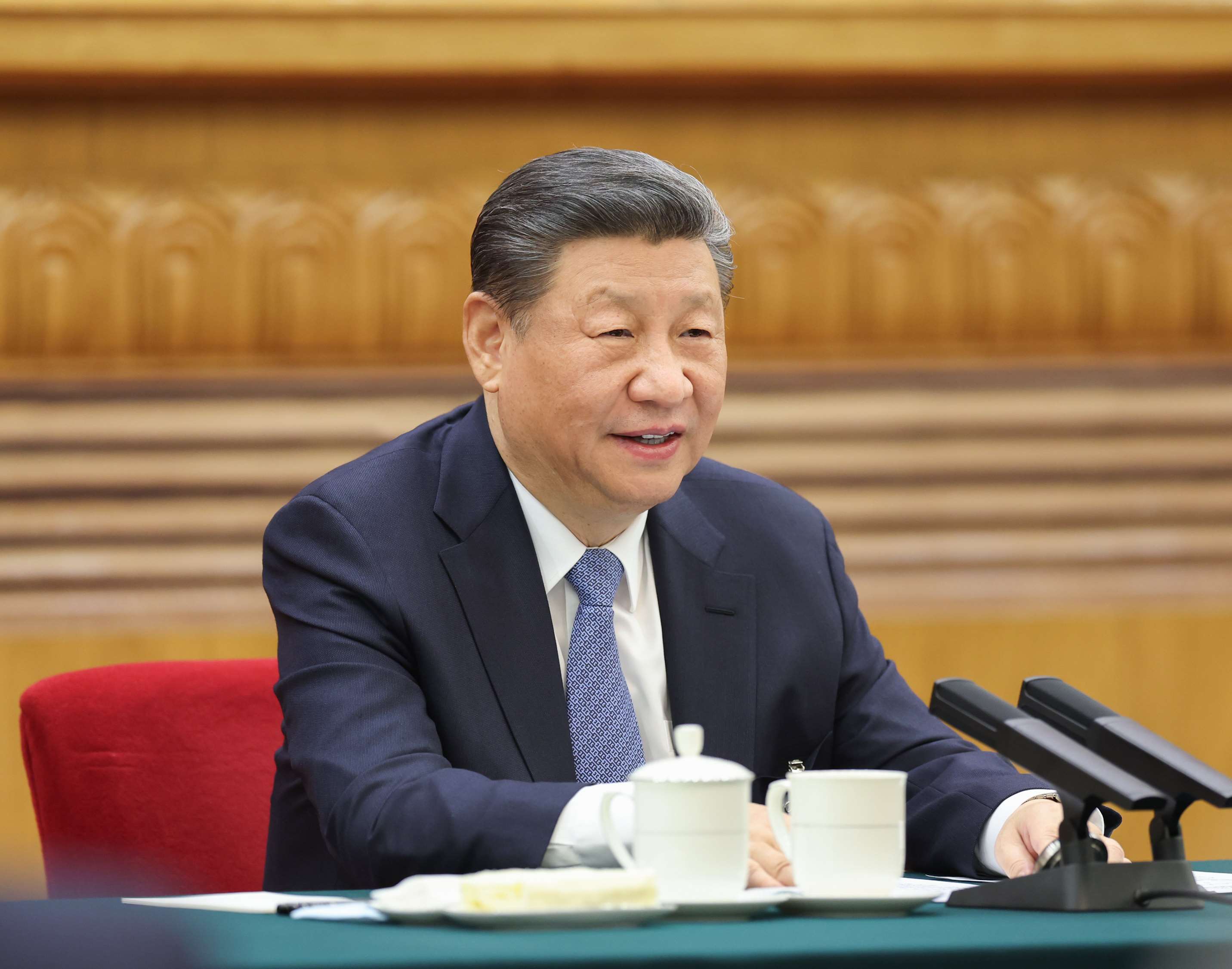 △ 2024年3月5日，習近平總書記參加他所在的十四屆全國人大二次會議江蘇代表團審議。