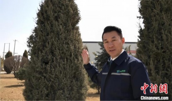 圖為王佐向記者介紹自己的新能源綠電廠區(qū)。白先森 攝