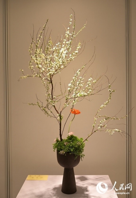 插花作品。人民網(wǎng) 玄番登史江攝