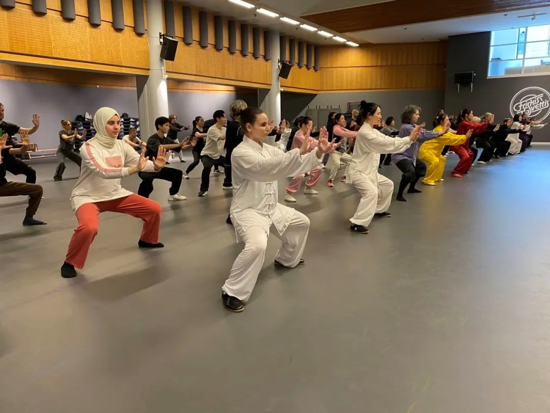 培訓(xùn)班學(xué)員學(xué)習(xí)太極拳。斯德哥爾摩中國(guó)文化中心供圖