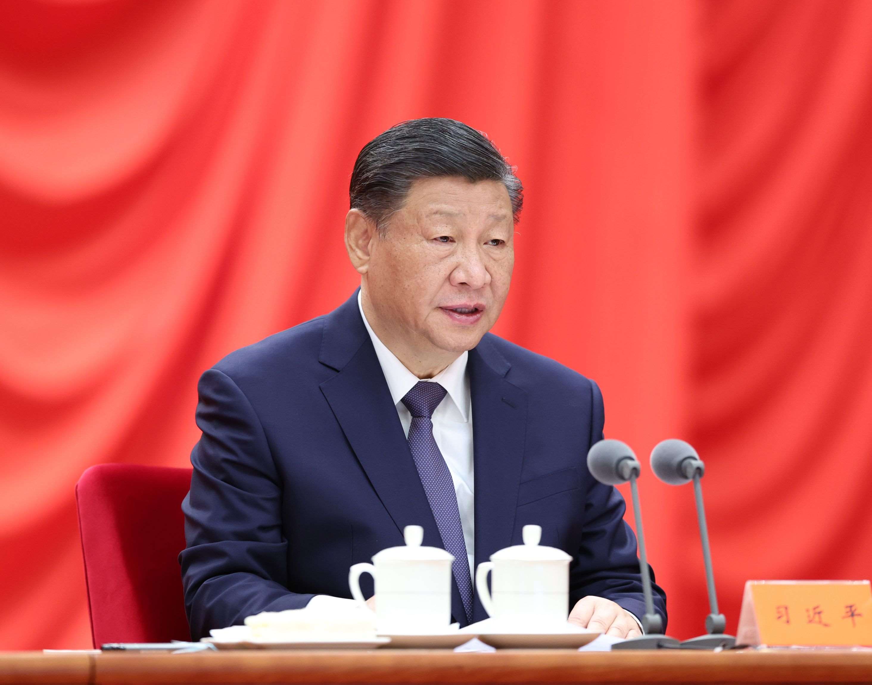△ 2024年1月8日，習(xí)近平總書記在中國共產(chǎn)黨第二十屆中央紀(jì)律檢查委員會第三次全體會議上發(fā)表重要講話。