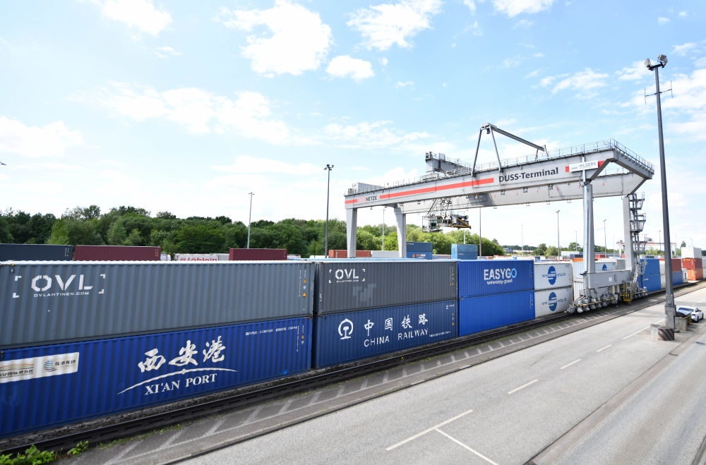 這是2024年5月27日拍攝的德國漢堡-比爾韋爾德DUSS貨運場站。新華社記者 任鵬飛 攝