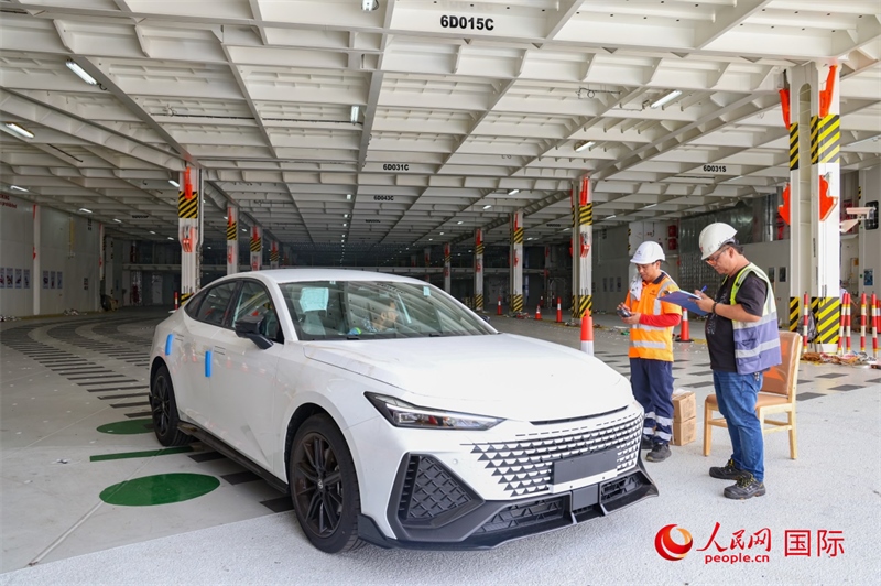 工人正在進(jìn)行卸車作業(yè)。人民網(wǎng)記者 任皓宇攝