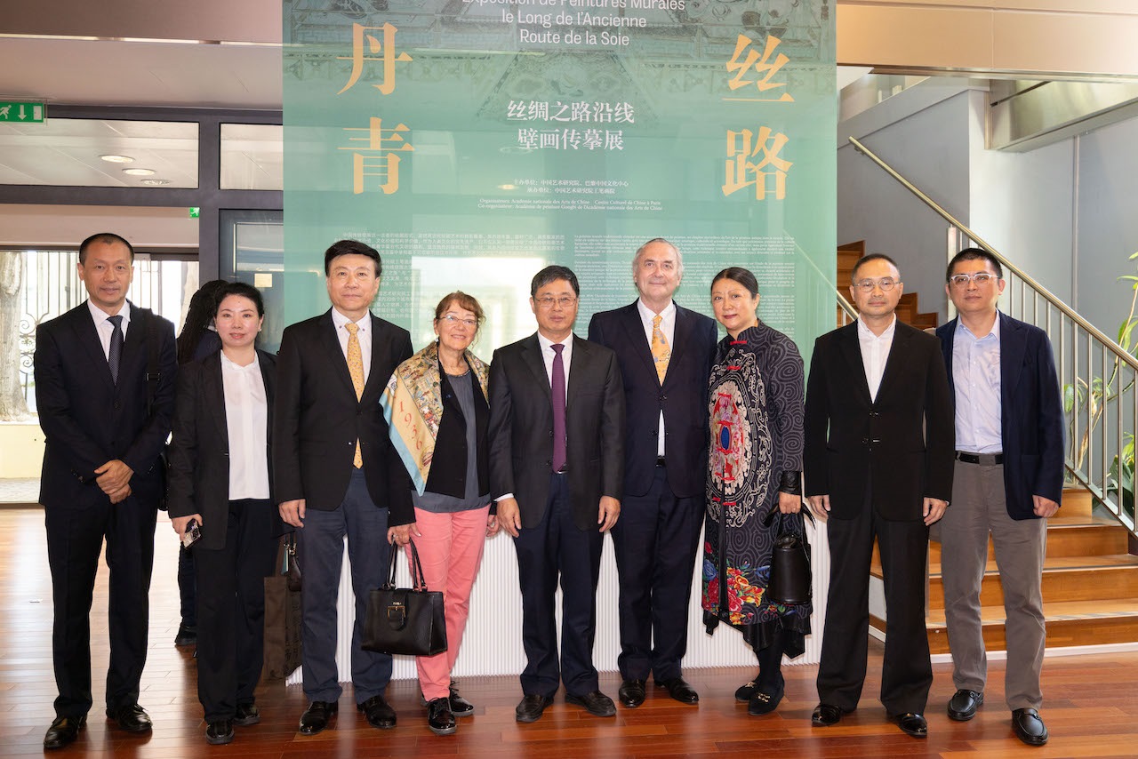 “絲路丹青——絲綢之路沿線壁畫傳摹展”在巴黎中國文化中心隆重開幕。中國藝術研究院供圖