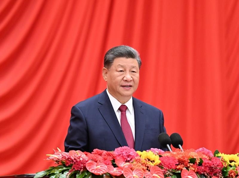 △2024年9月30日，慶祝中華人民共和國成立75周年招待會在北京人民大會堂隆重舉行。習近平總書記出席招待會并發(fā)表重要講話。