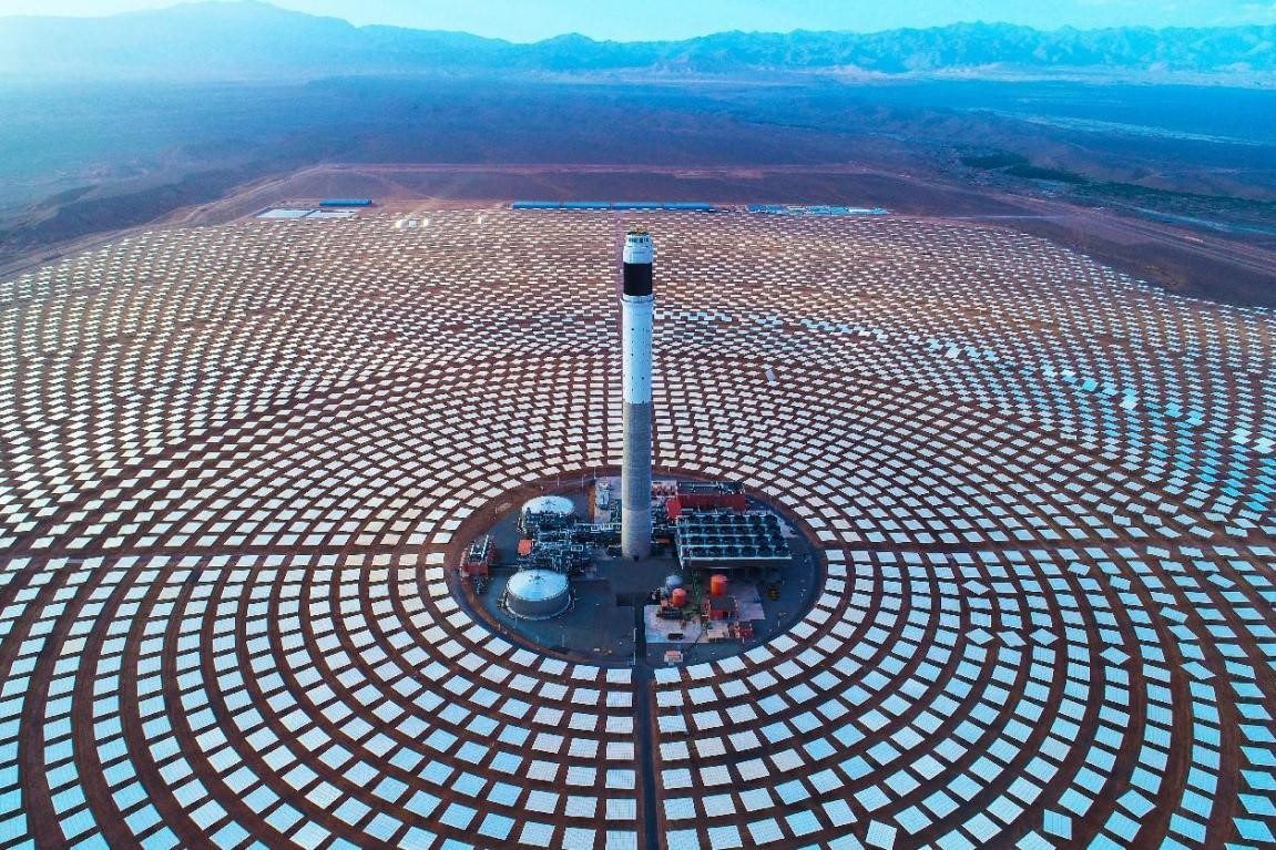 努奧三期光熱電站一景。山東電建三公司供圖
