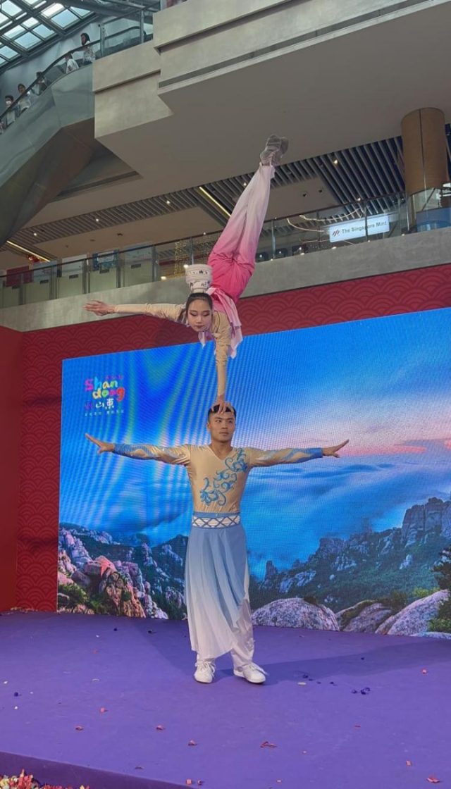來自中國和新加坡的藝術(shù)團(tuán)體聯(lián)袂表演了歌舞、器樂、武術(shù)、雜技等多種形式的文藝節(jié)目?；顒?dòng)主辦方供圖