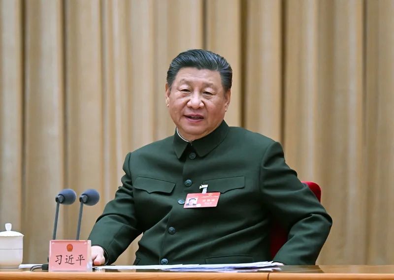 2024年3月7日下午，習近平出席十四屆全國人大二次會議解放軍和武警部隊代表團全體會議并發(fā)表重要講話。新華社記者 李剛 攝