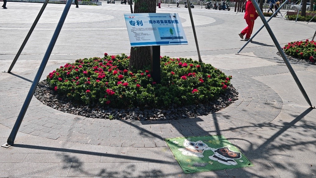 廣安“雨水收集調(diào)蓄樹(shù)池”，已在市內(nèi)公園落地運(yùn)用。受訪者供圖