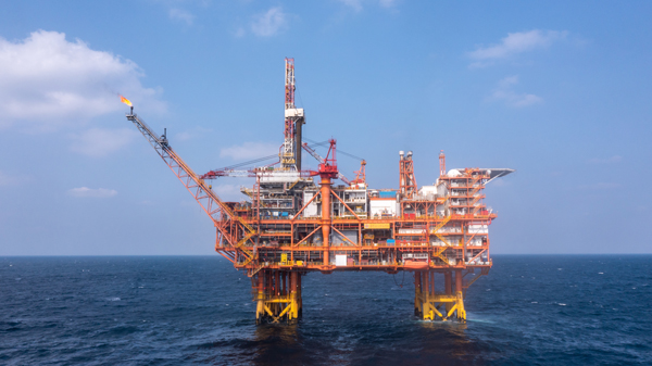 我國首個海上CCUS項目設(shè)施恩平15-1平臺。受訪者供圖