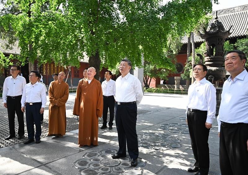 △2025年5月19日，習(xí)近平總書記在河南洛陽(yáng)白馬寺考察。